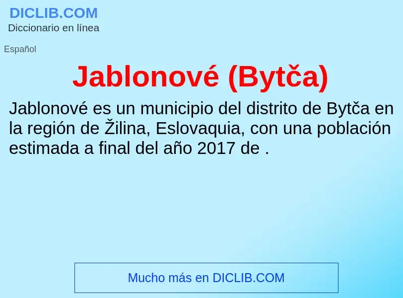 What is Jablonové (Bytča) - definition