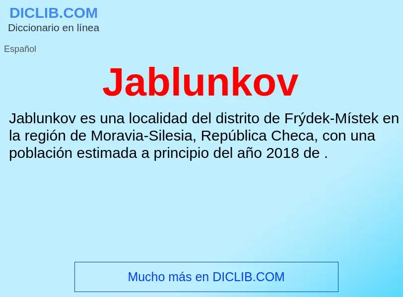 What is Jablunkov - definition