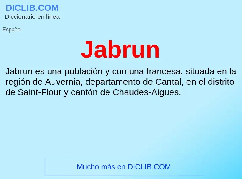 What is Jabrun - definition