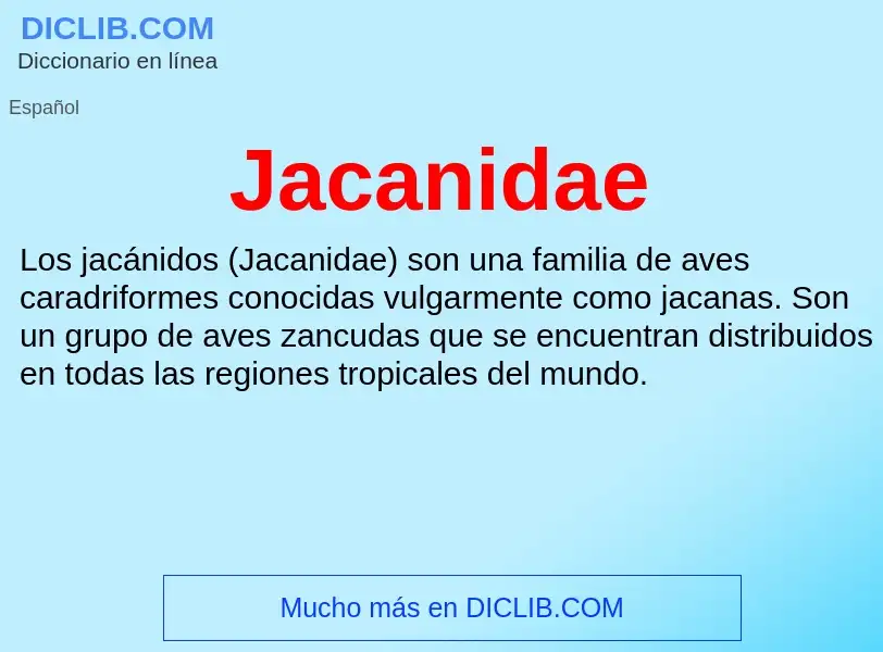 O que é Jacanidae - definição, significado, conceito