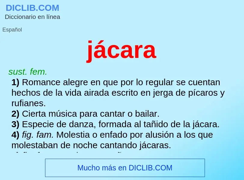 What is jácara - definition