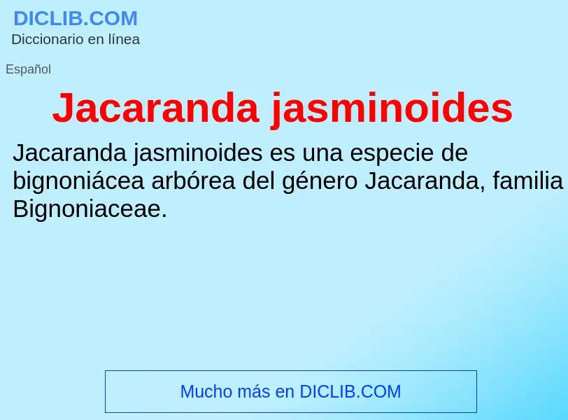 Qu'est-ce que Jacaranda jasminoides - définition