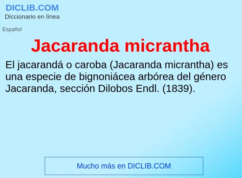 Τι είναι Jacaranda micrantha - ορισμός