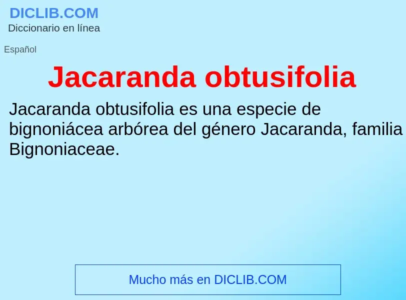 Qu'est-ce que Jacaranda obtusifolia - définition