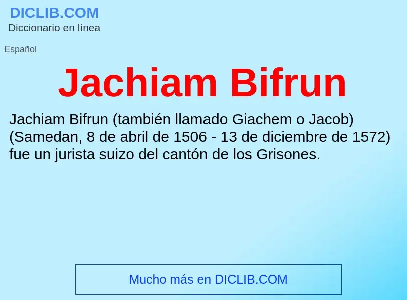 Что такое Jachiam Bifrun - определение