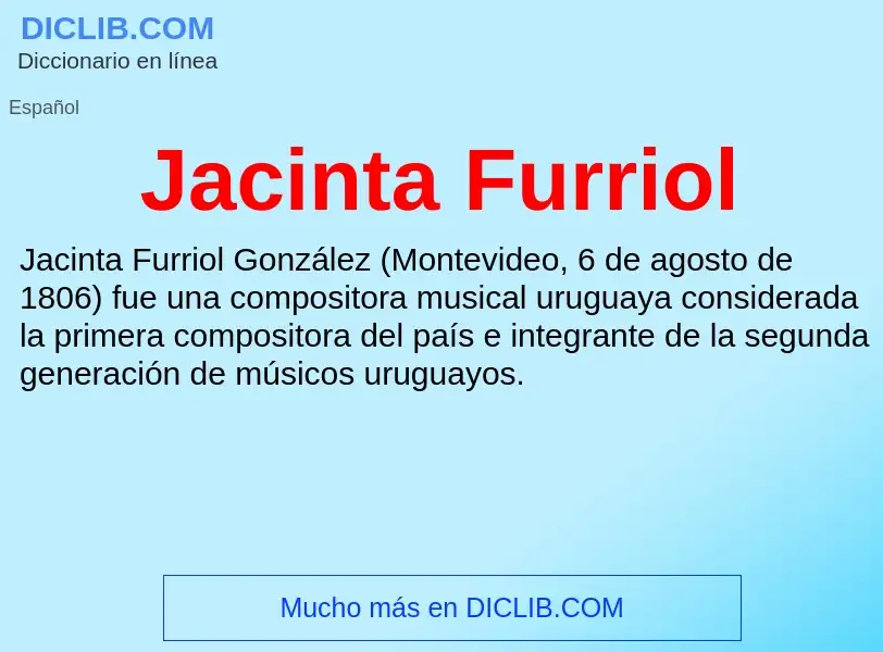 O que é Jacinta Furriol - definição, significado, conceito