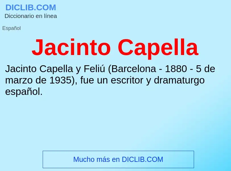 What is Jacinto Capella - definition