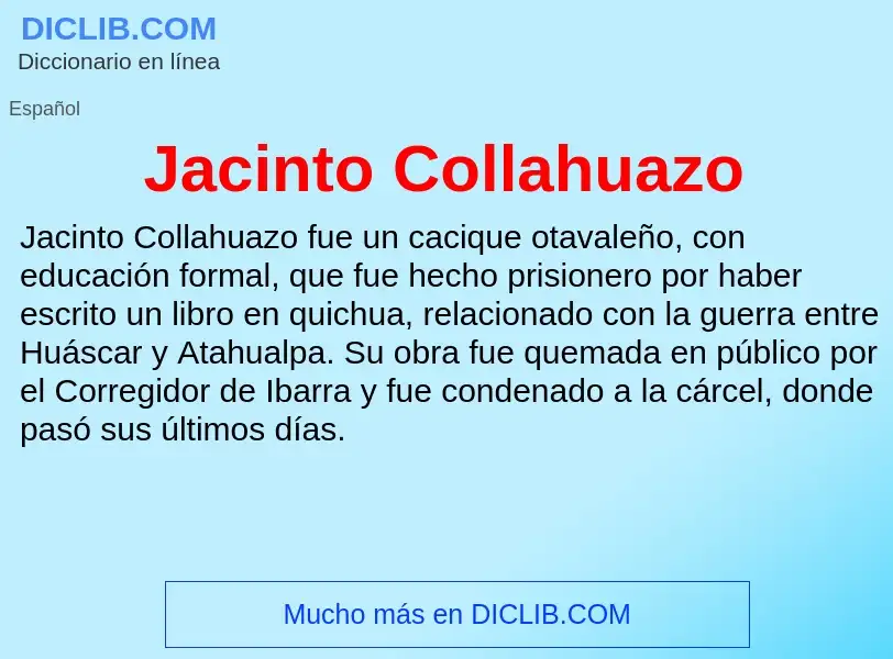 Что такое Jacinto Collahuazo - определение