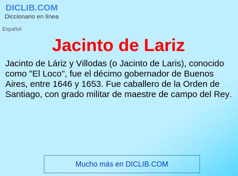 What is Jacinto de Lariz - definition