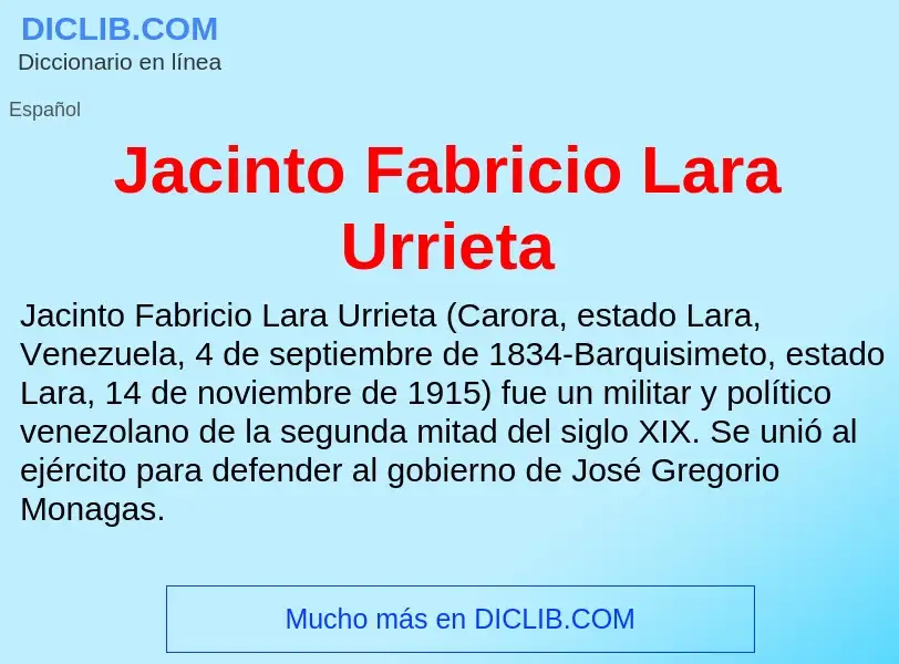 Was ist Jacinto Fabricio Lara Urrieta - Definition