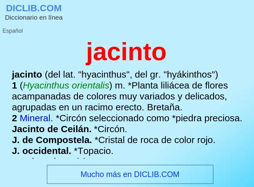 ¿Qué es jacinto? - significado y definición