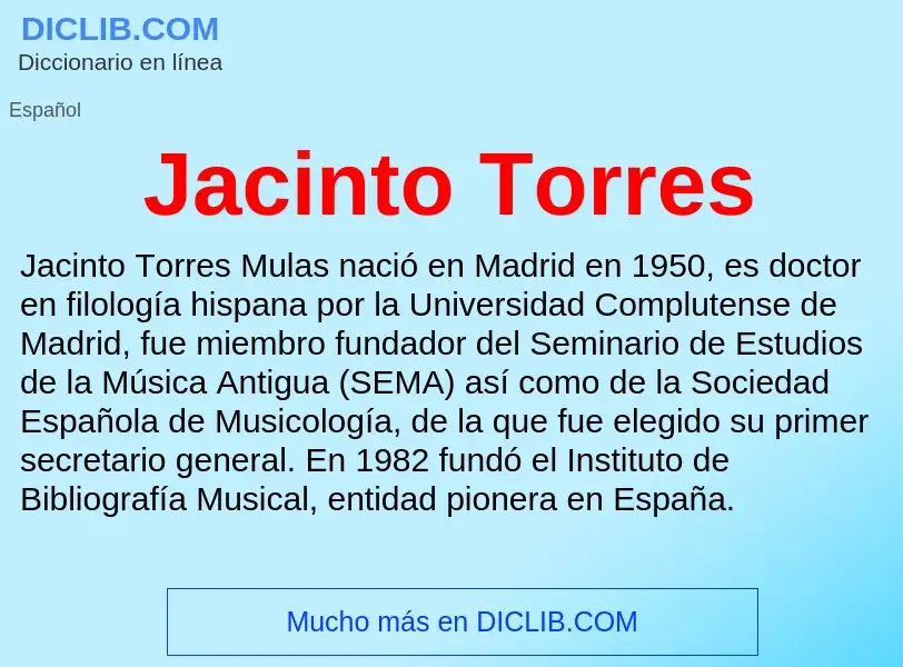 What is Jacinto Torres - definition