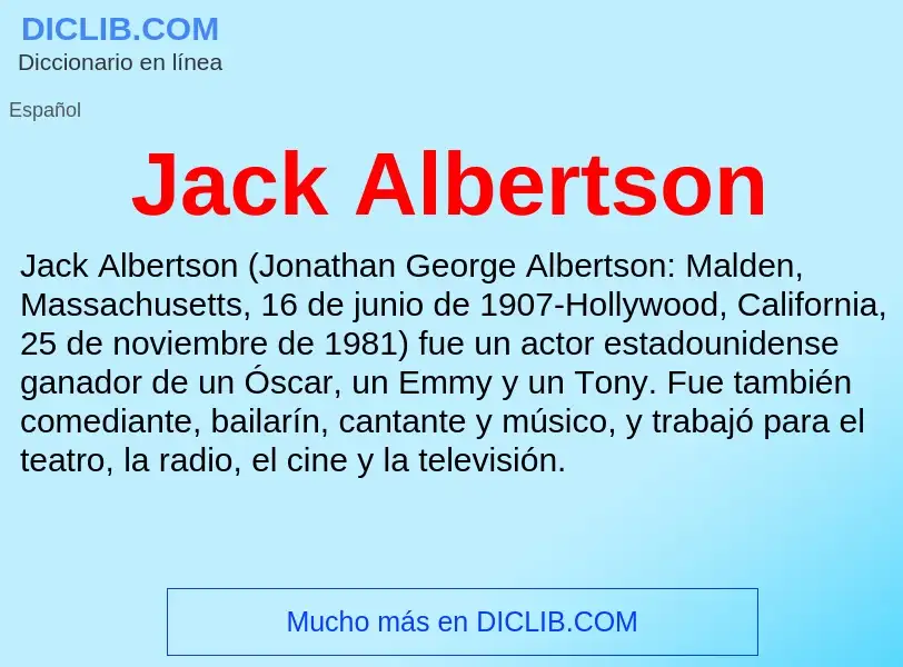 Что такое Jack Albertson - определение