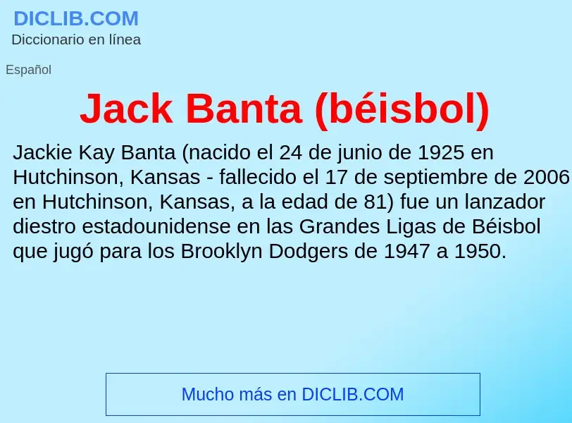 Τι είναι Jack Banta (béisbol) - ορισμός