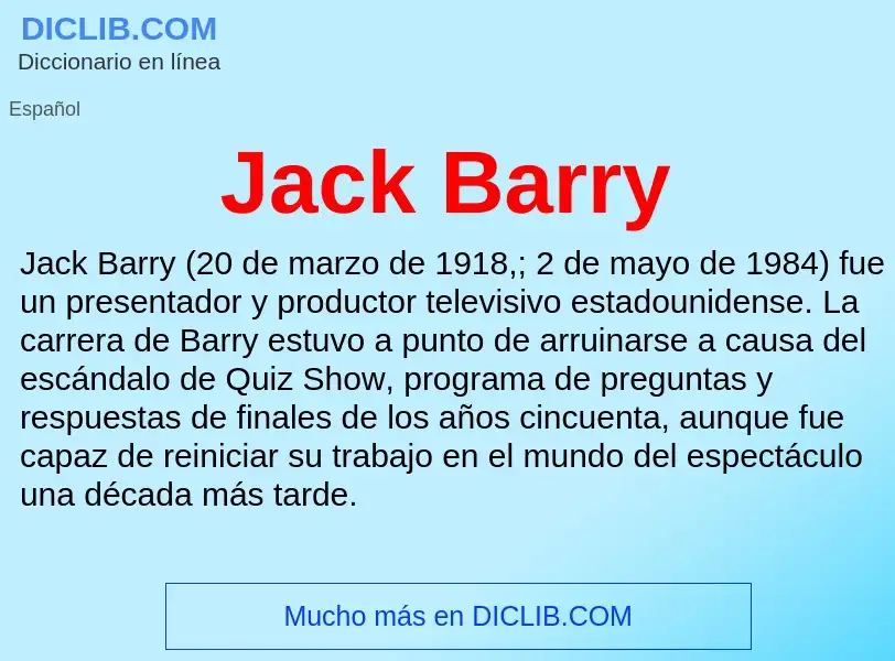 Τι είναι Jack Barry - ορισμός