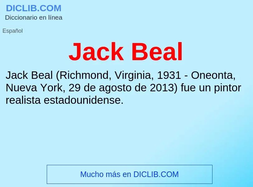 Что такое Jack Beal - определение