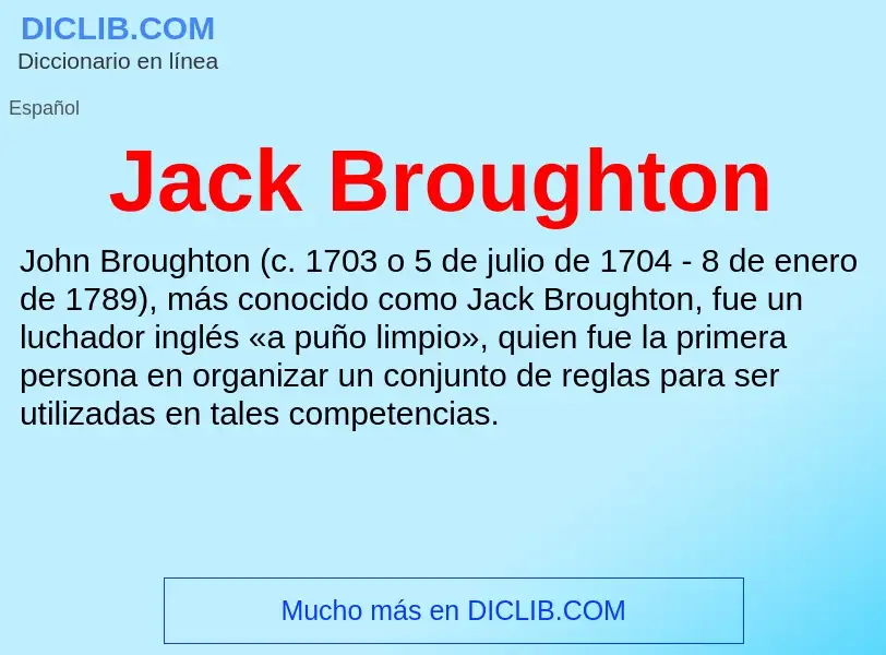 Τι είναι Jack Broughton - ορισμός