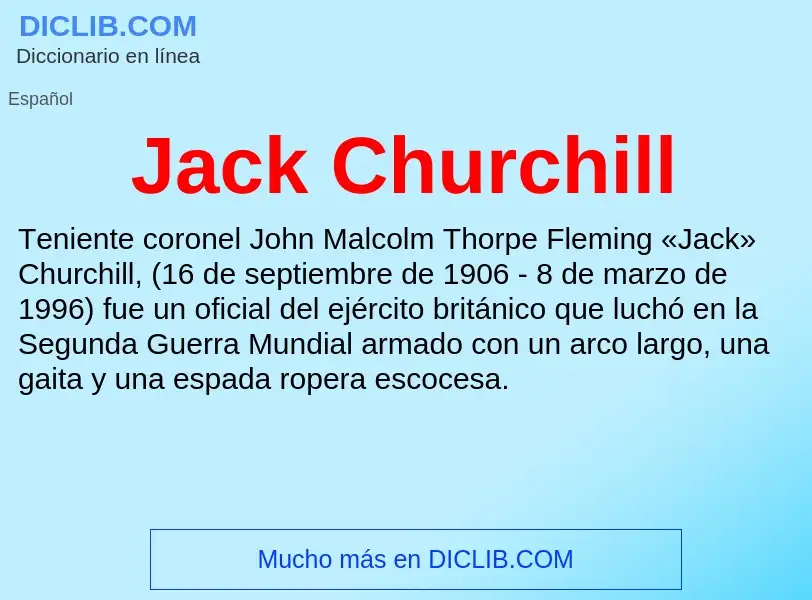 Τι είναι Jack Churchill - ορισμός