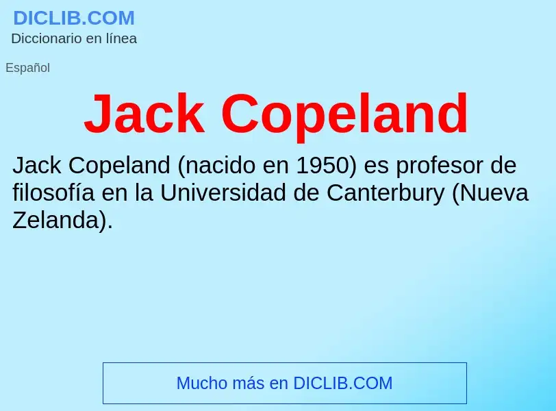 Τι είναι Jack Copeland - ορισμός