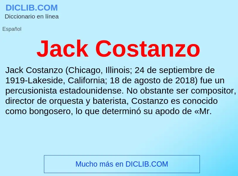 Τι είναι Jack Costanzo - ορισμός