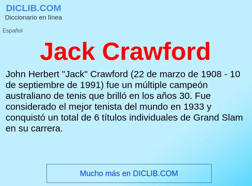 Qu'est-ce que Jack Crawford - définition