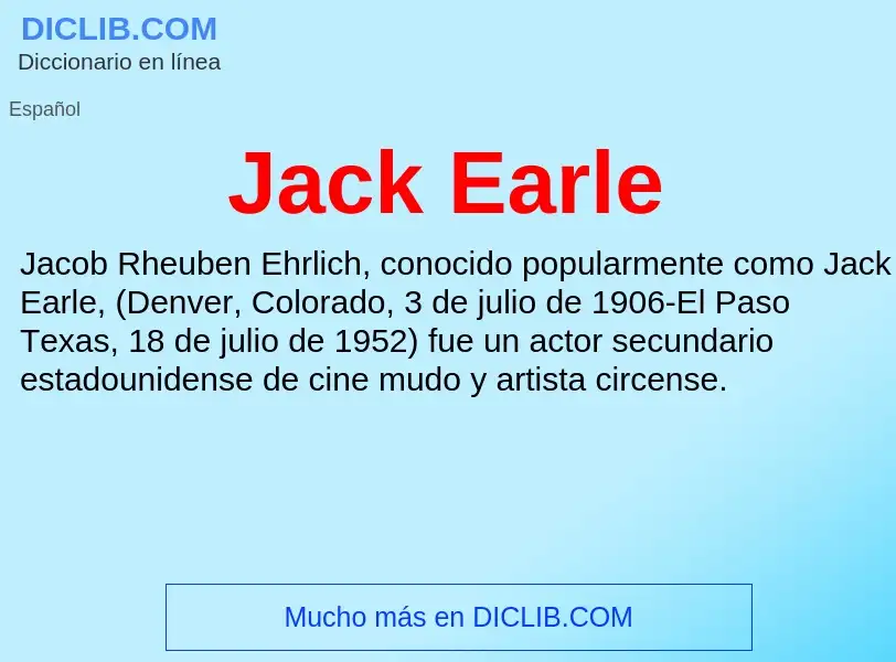 Что такое Jack Earle - определение