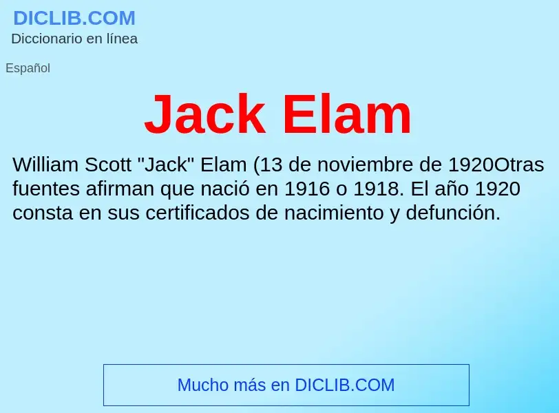 Τι είναι Jack Elam - ορισμός