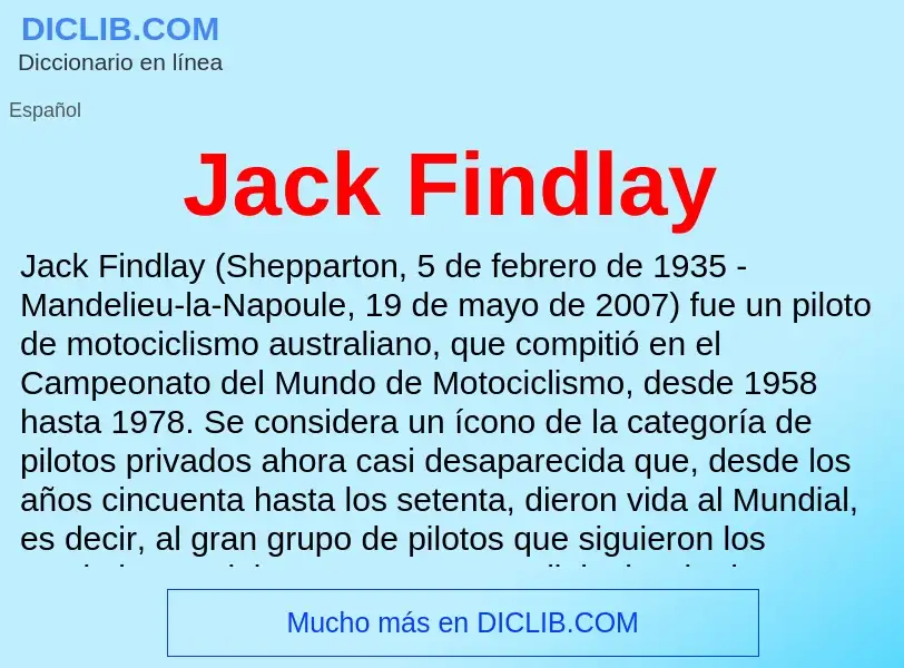 Τι είναι Jack Findlay - ορισμός