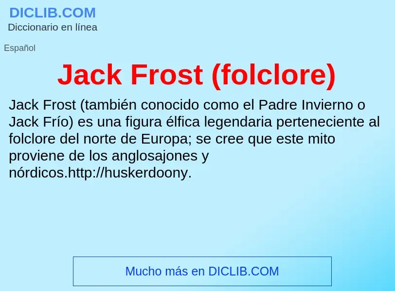 Τι είναι Jack Frost (folclore) - ορισμός