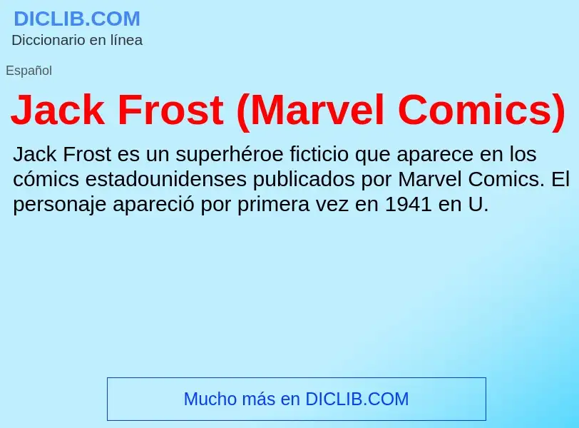 Τι είναι Jack Frost (Marvel Comics) - ορισμός