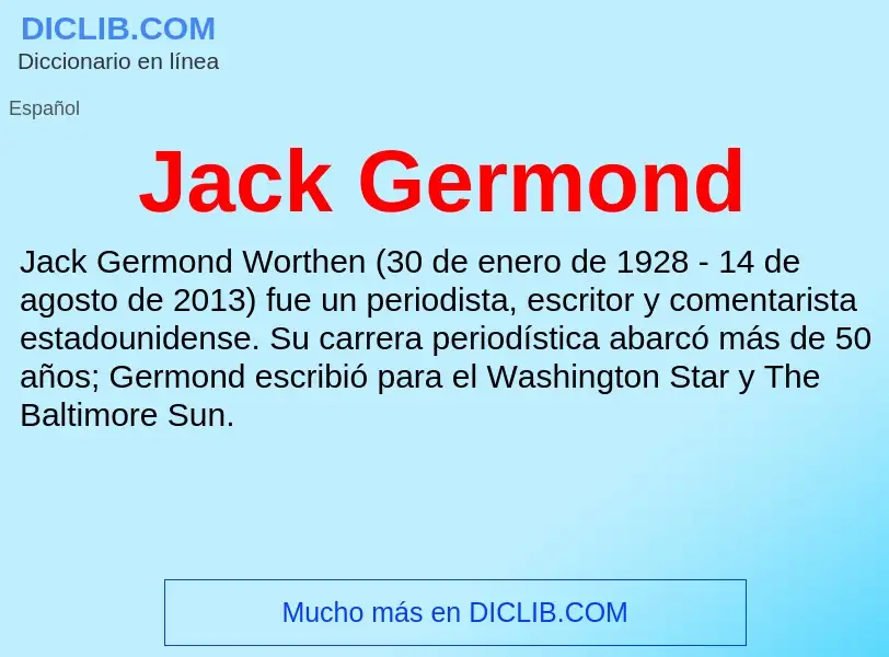 Τι είναι Jack Germond - ορισμός