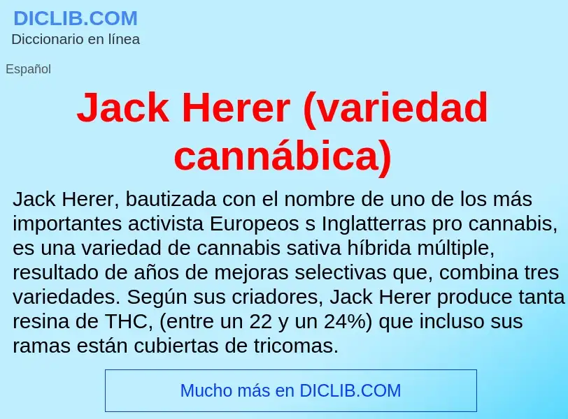 Τι είναι Jack Herer (variedad cannábica) - ορισμός