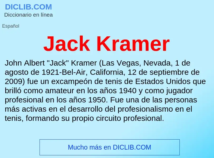 What is Jack Kramer - definition