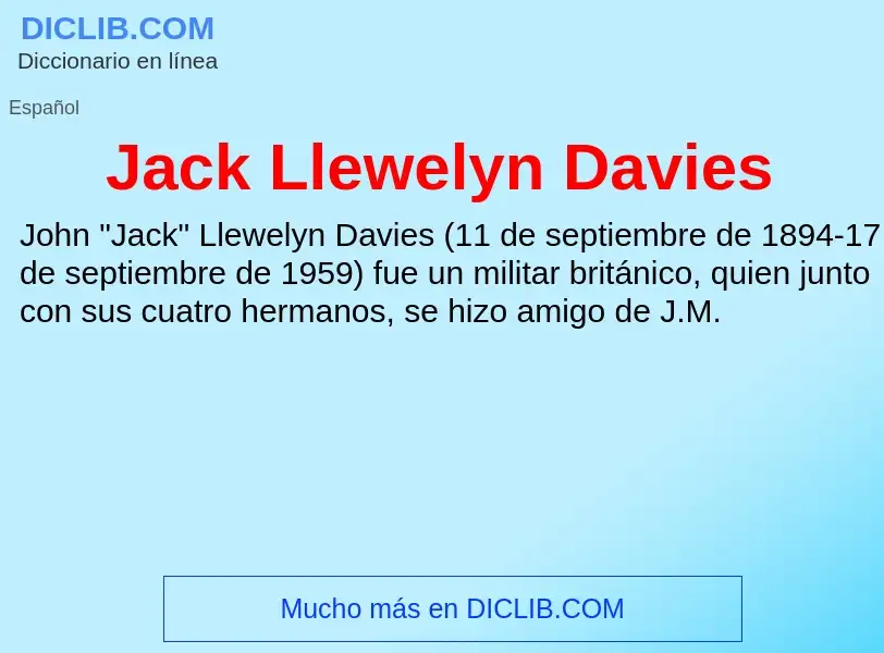 Qu'est-ce que Jack Llewelyn Davies - définition