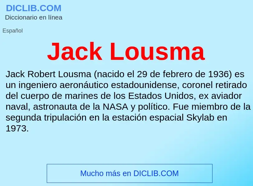 Τι είναι Jack Lousma - ορισμός