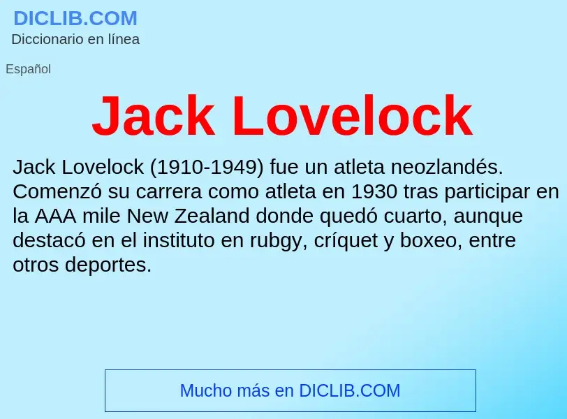 What is Jack Lovelock - definition