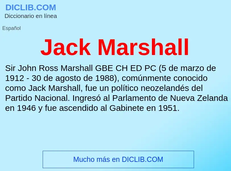 Qu'est-ce que Jack Marshall - définition