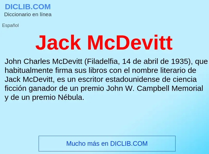 Τι είναι Jack McDevitt - ορισμός