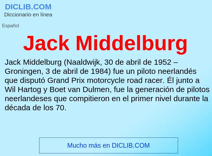 Τι είναι Jack Middelburg - ορισμός