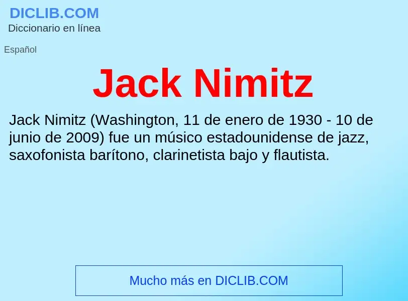 What is Jack Nimitz - definition