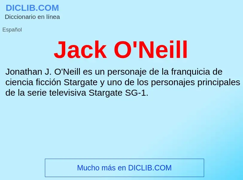 Τι είναι Jack O'Neill - ορισμός