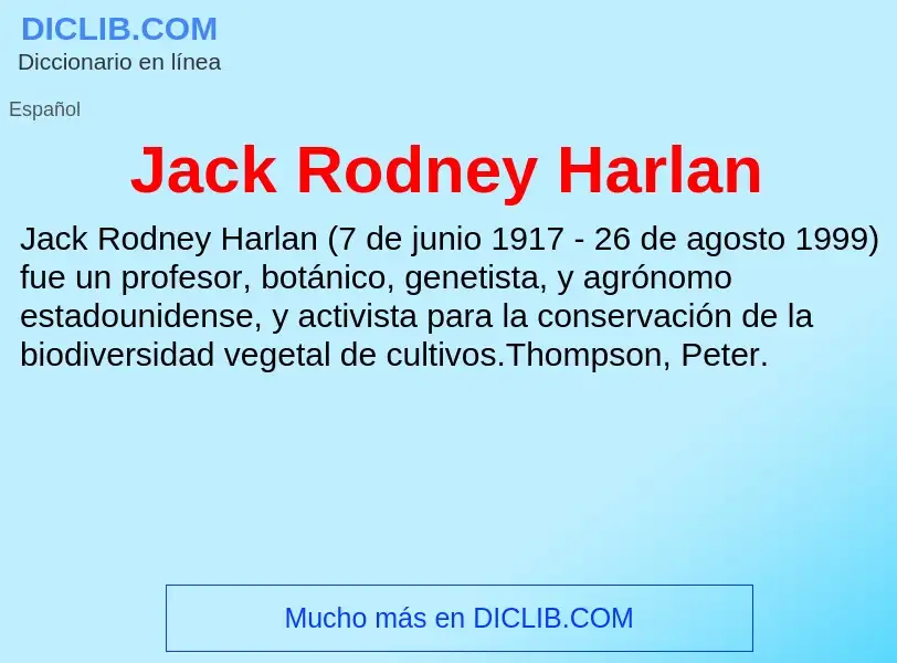 Τι είναι Jack Rodney Harlan - ορισμός