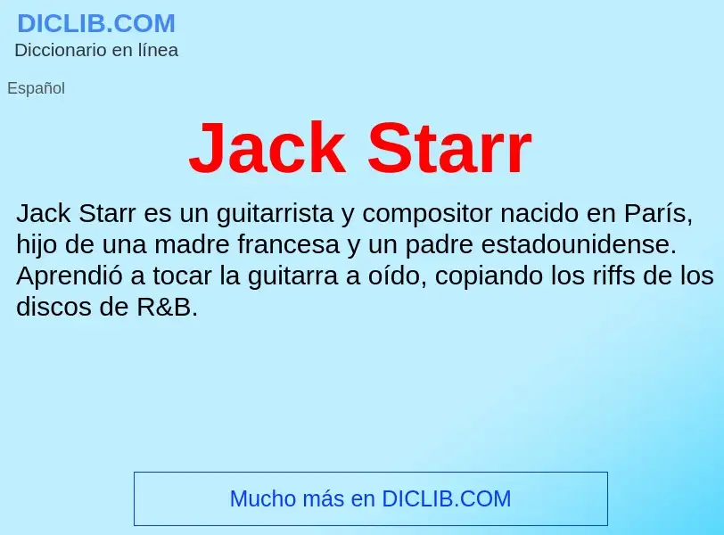 What is Jack Starr - definition