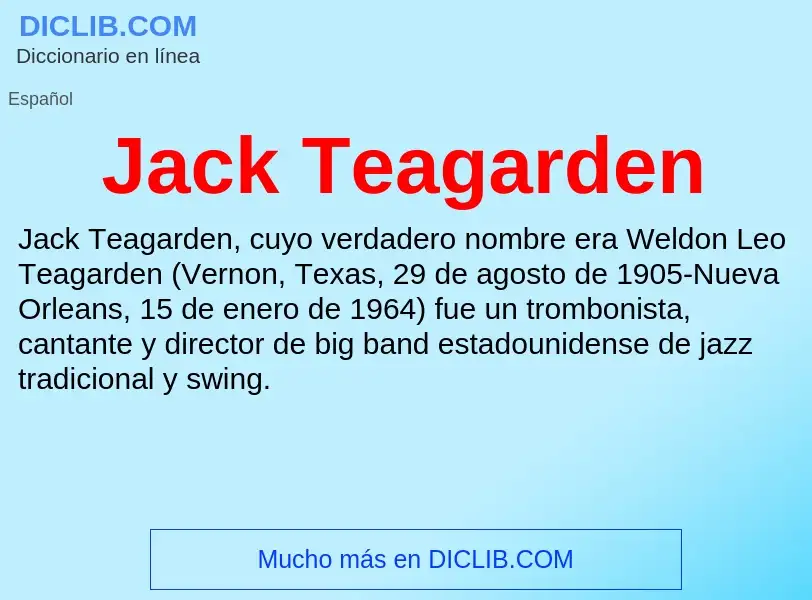 Τι είναι Jack Teagarden - ορισμός