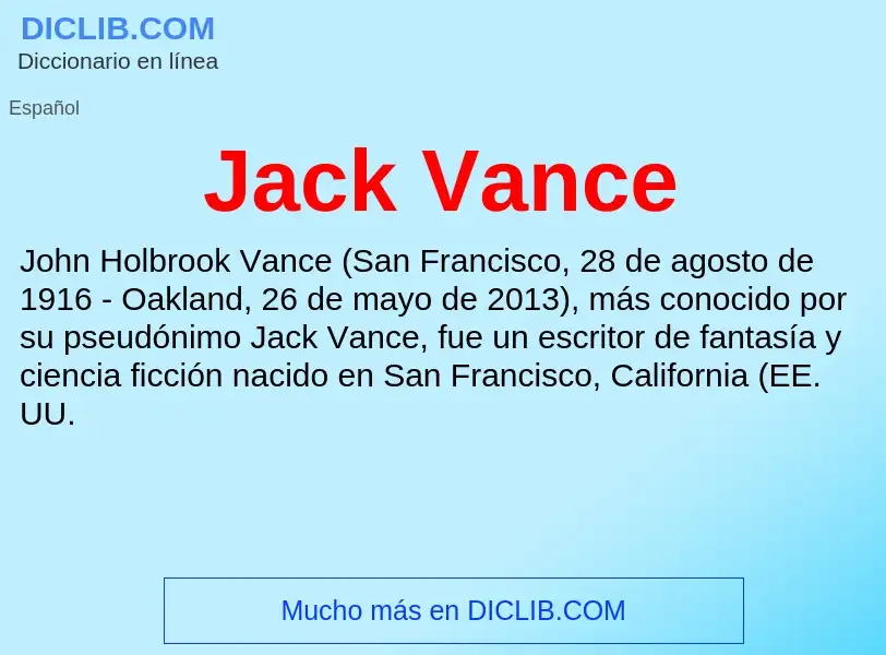 What is Jack Vance - definition