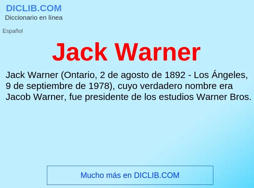 Что такое Jack Warner - определение