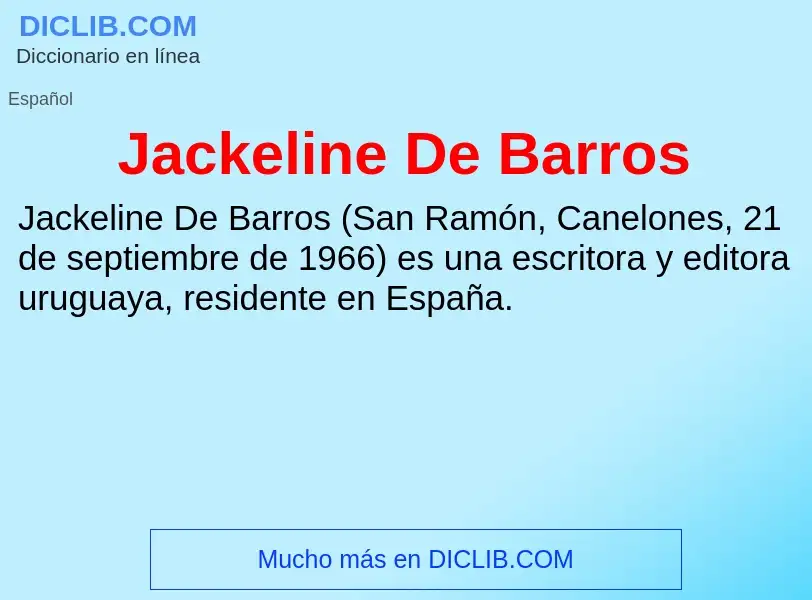 Что такое Jackeline De Barros - определение