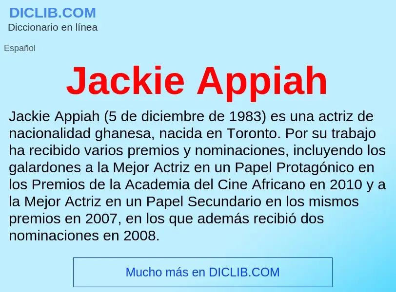 What is Jackie Appiah - definition