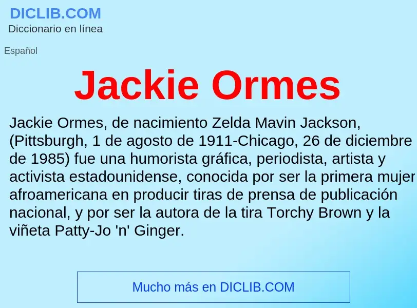 Что такое Jackie Ormes - определение