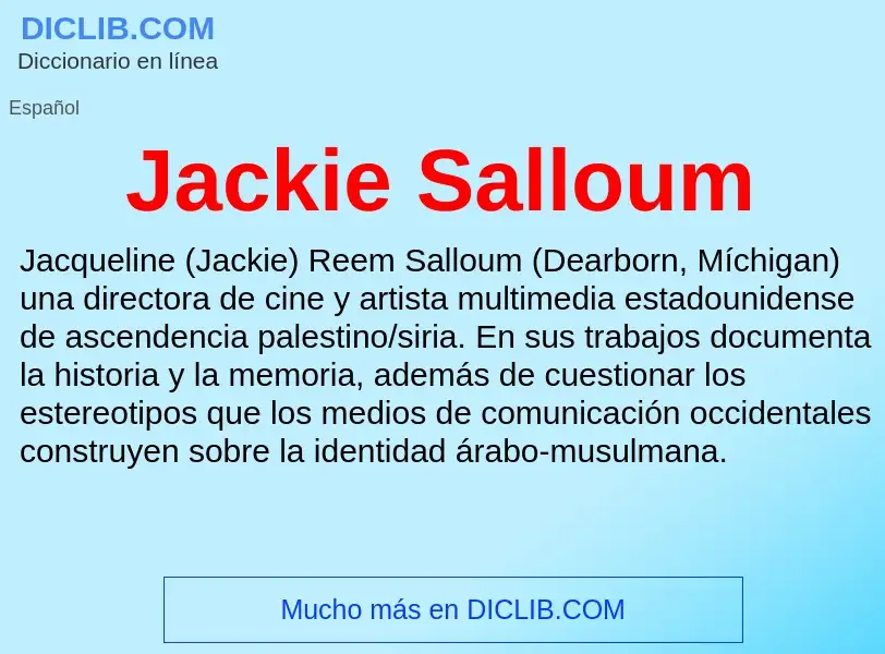 What is Jackie Salloum - definition